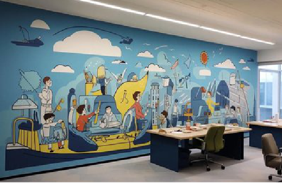 临沧办公室墙绘的特点。
